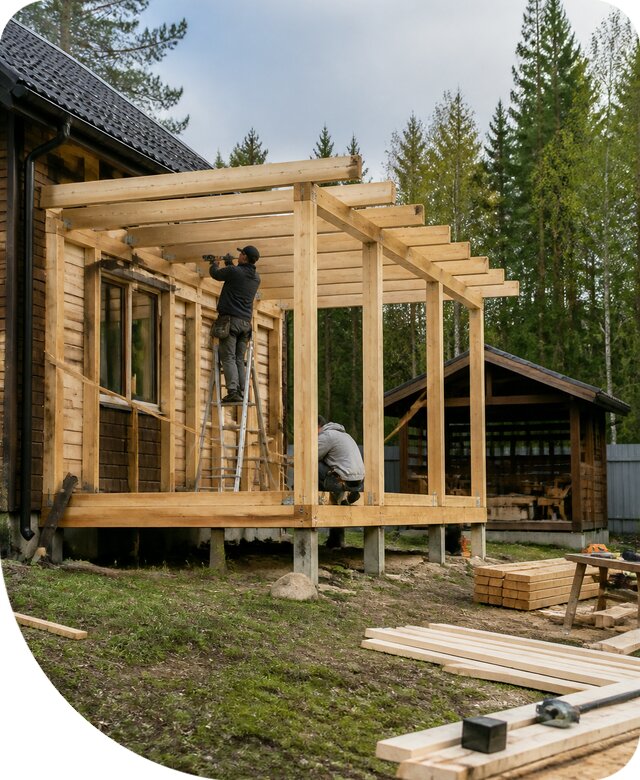 Строительство пристроек и построек на участке в Тихорецке