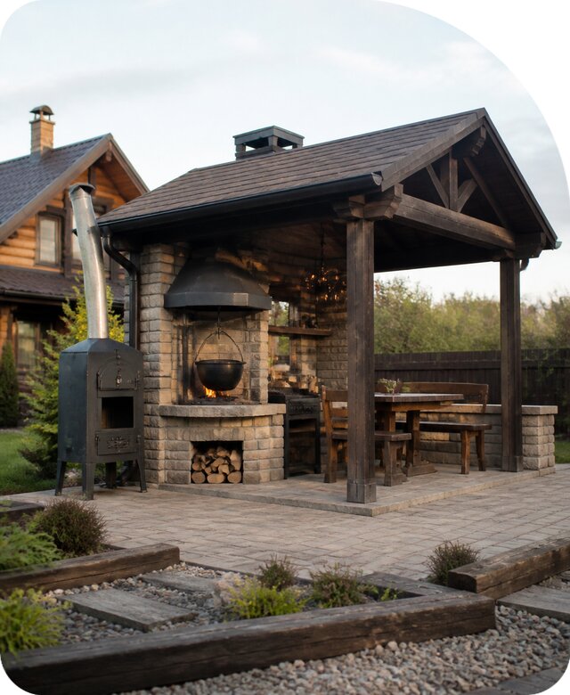 Зона с казаном в Тихорецке под ключ по цене от 87610 р. | РадиДОМА-Тхр